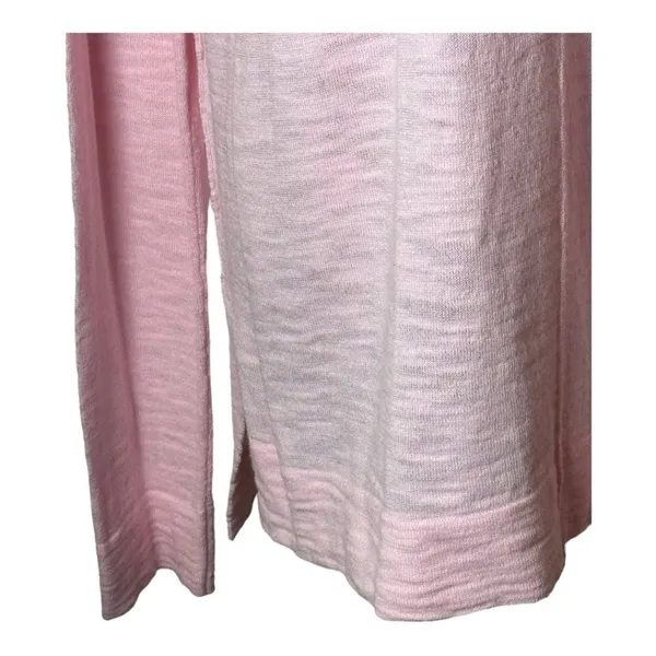 Elliott Lauren‎ Pink Cotton Blend V Neck Lightweight Hooded Sweater Size M - Image 5