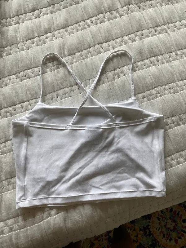 Gymshark White Cropped Tank - Image 2