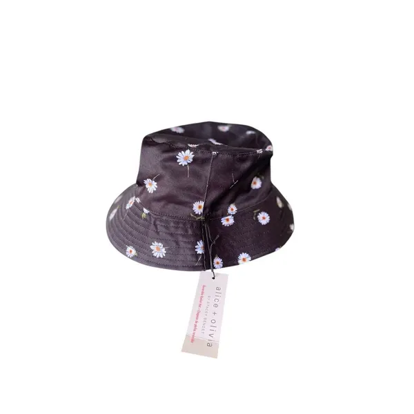 Alice + Olivia Daisy Print Reversible Bucket Hat Black / White One Size - Image 6