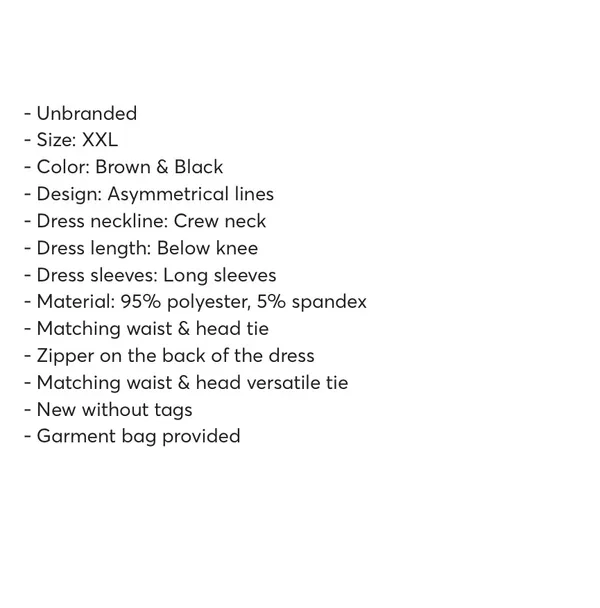 Patterned Series: Asymmetrical Line Dress Tan Size XXL - Image 5