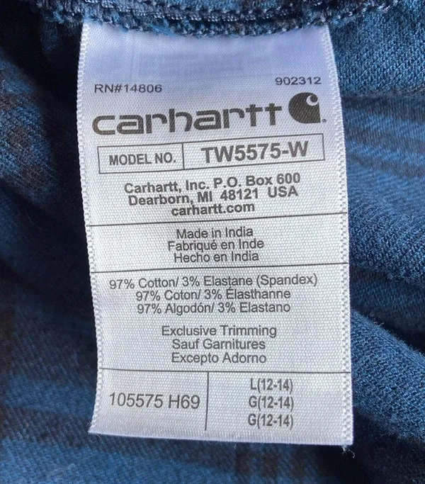 Carhartt Rugged Flex Relaxed Fit Midweight Flannel Long-Sleeve Plaid Tunic Sz L - Image 12