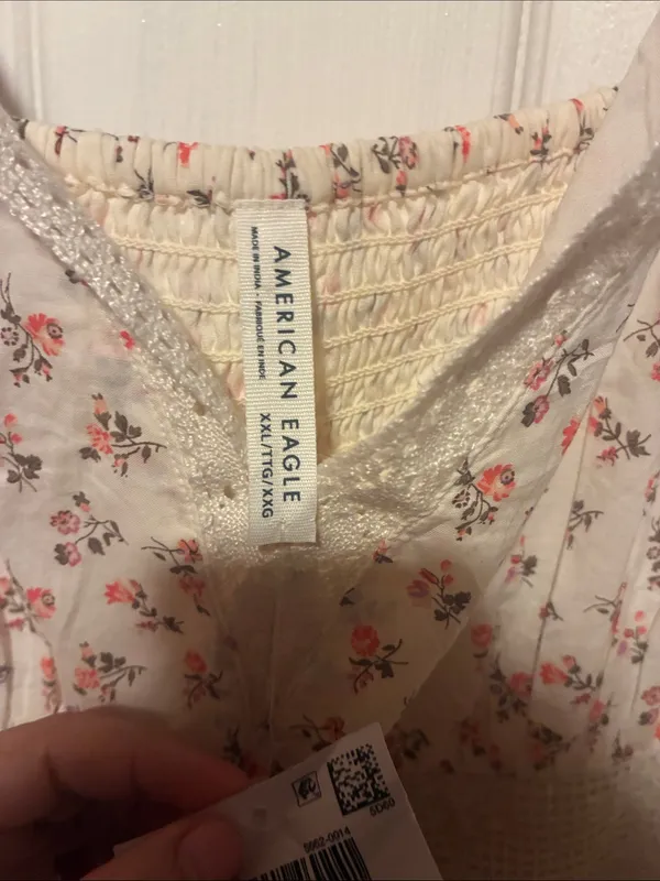 American eagle Floral Lace Trim Handkerchief Hem midi Sundress XXl - Image 7