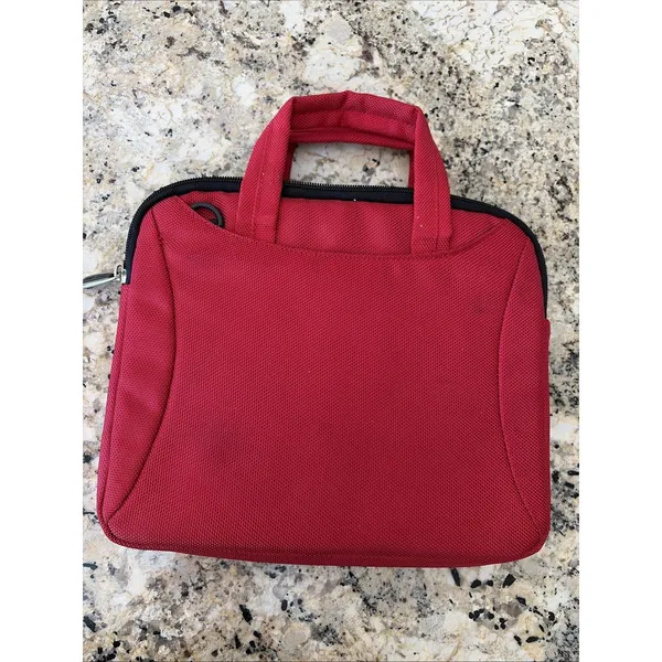 Just Air‎ Padded Laptop Sleeve Case Bag Mens Womens Small Red Nylon Canvas - Image 2