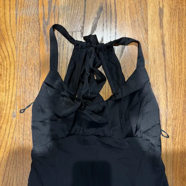 aemi + co maxi satin black dress - Image 3