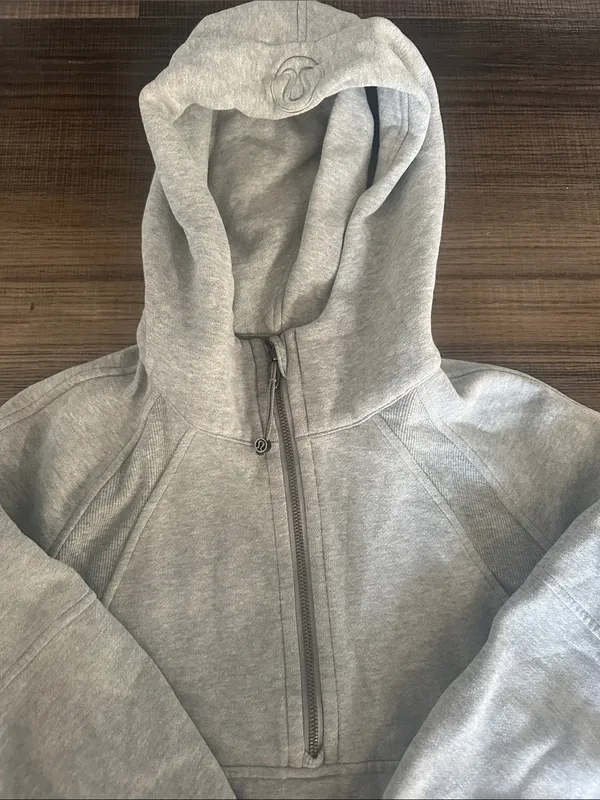 Lululemon Women’s Light Gray Scuba Half-Zip Hoodie - Image 3