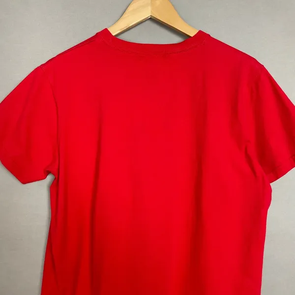 Vintage Lauren Ralph Lauren T-Shirt Red FLAWS Short Sleeve Crest Logo Women‎ Lrg - Image 5