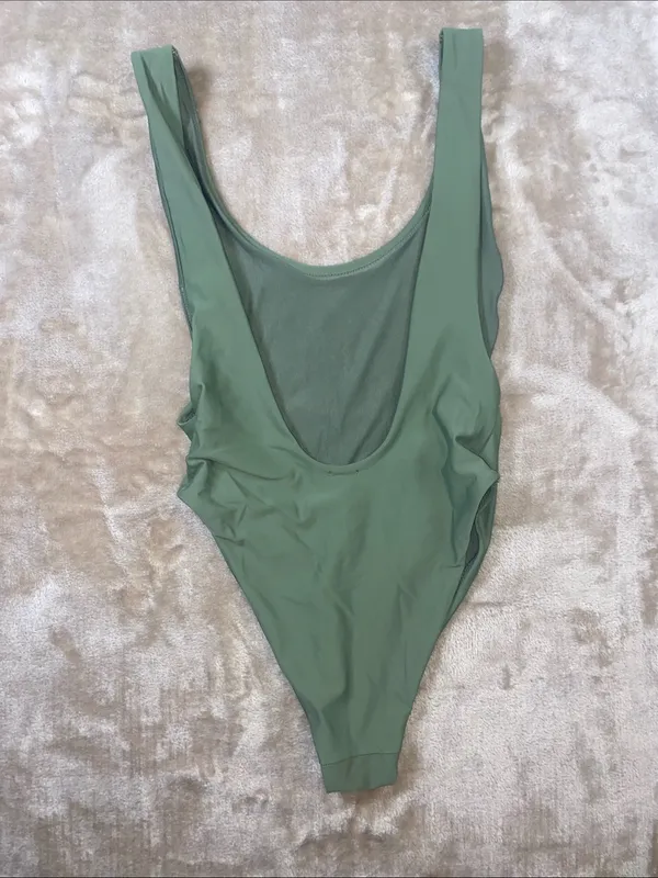 aerie Olive Green Scoop One-Piece Swimsuit - Image 3