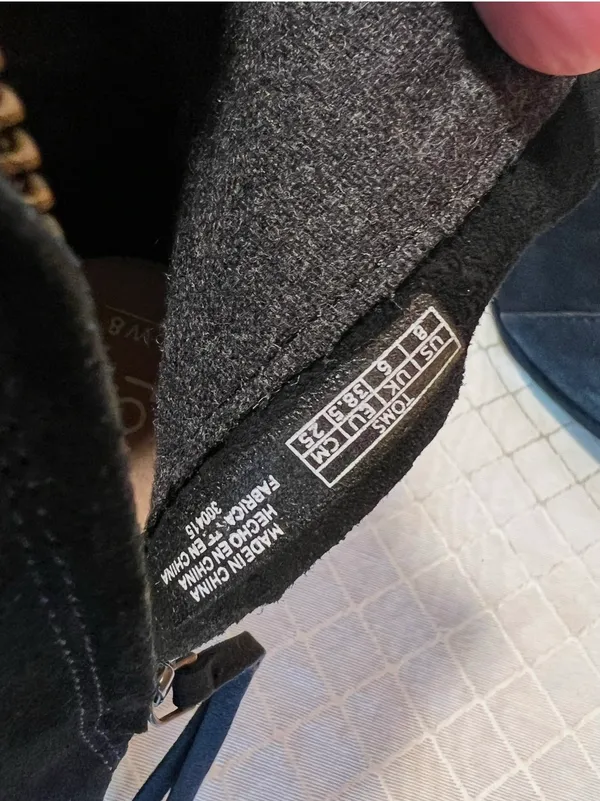 Toms: Women’s SZ8 Desert Wedge High Black Suede Heel Booties - Image 10