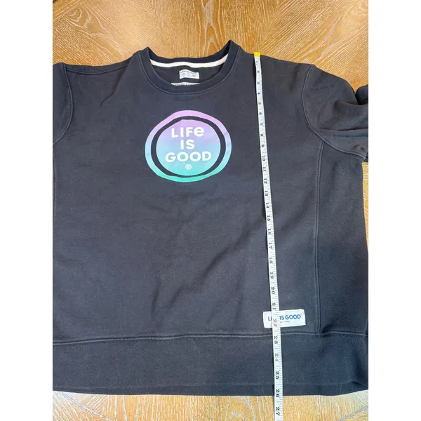 Life Is Good LIG Coin Simply True Fleece Pullover Sweatshirt Black XXL - Image 7