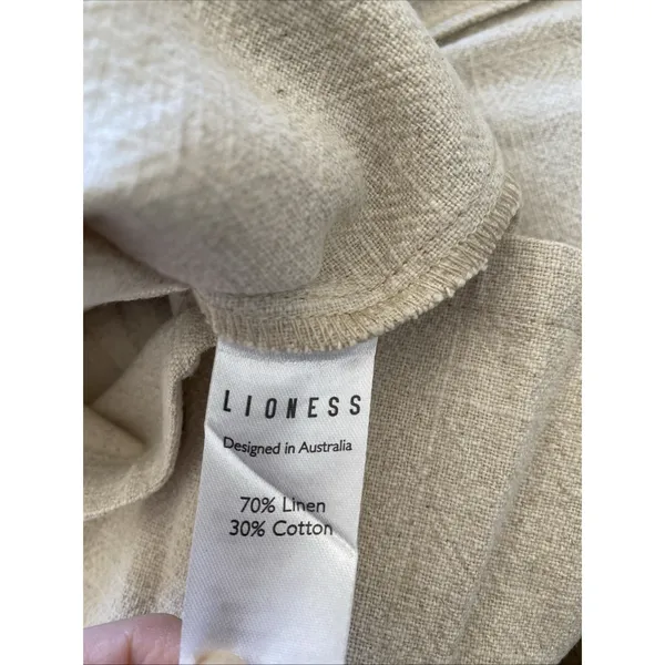 Lioness The Lola Mini Skirt Womens Size 2 Oatmeal Linen Blend Slit Neutral‎ NEW - Image 5