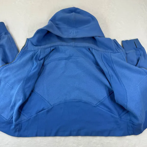 Lululemon Scuba Oversized Full Zip Hoodie Blue Women M/L‎ Fleece Jacket - Image 10
