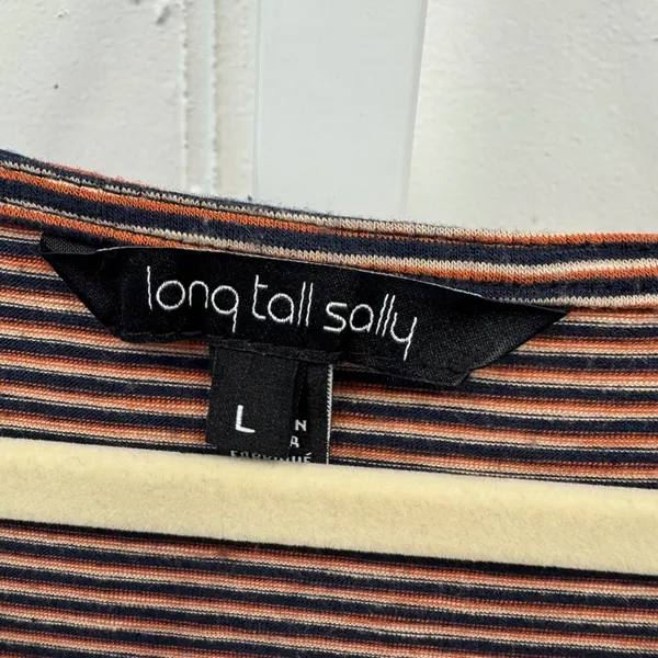Long Tall Sally Womens Sleeveless Striped Tunic Top Navy Orange Size L CA55271 - Image 6