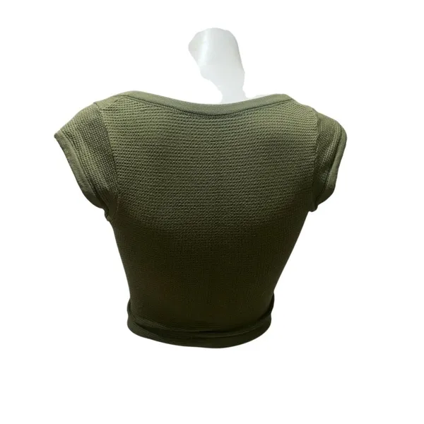Urban Outfitters Out From Under Women's Olive Green Crop Top Short Sleeve Tee M - Image 11