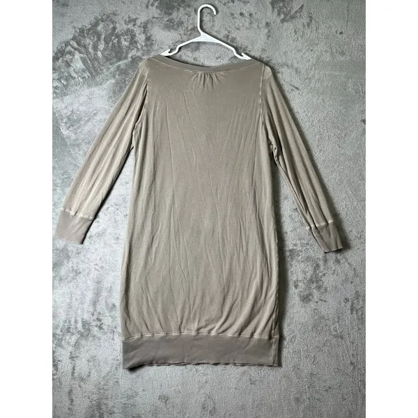 James Perse V Neck Long Sleeve Sweatshirt Dress Tunic Made in USA Size 2 Medium - Image 3