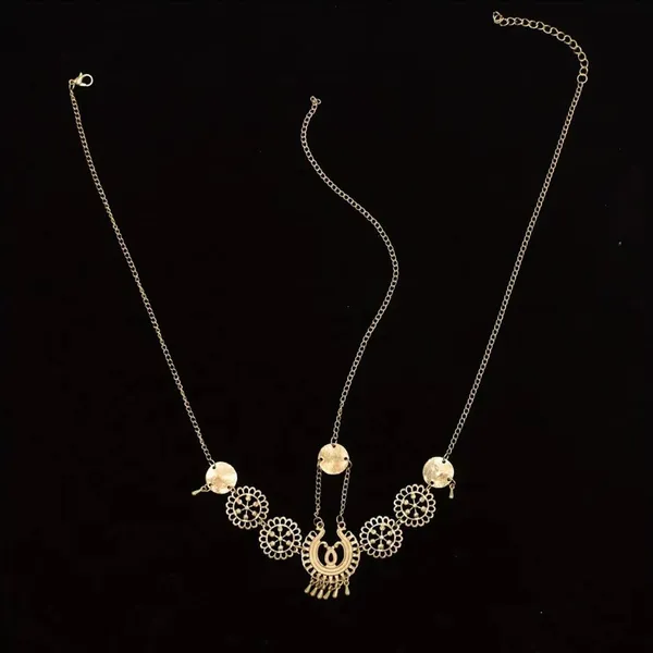 Vintage Style Gold Plated Metal Hollow Head Chain Pendant Head Chain Tassel Flow - Image 4