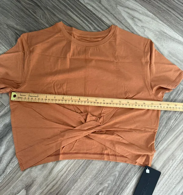 Alphalete Woman’s Premium Wrop SS Crop - Camel , Size XL - Image 2