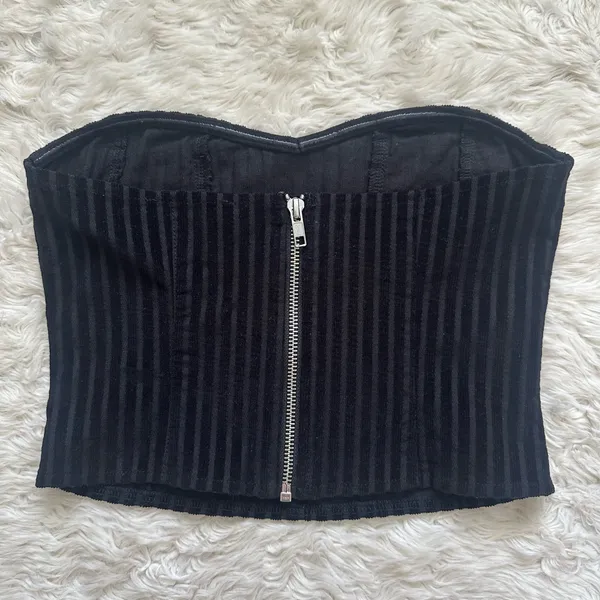 I.AM.GIA Top Briette Corset Strapless Cropped Crop Top Black Sz S NWT New - Image 3