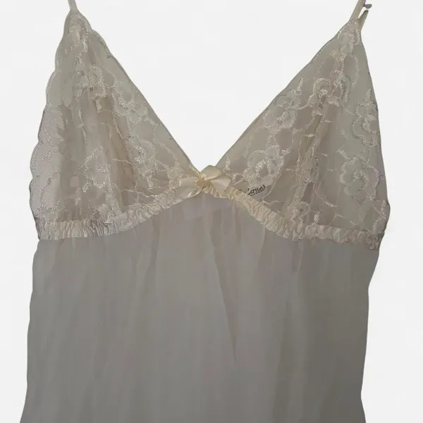 Y2K Angelic Coquette Frederick’s of Hollywood Lace Tulle Babydoll Cami – XL - Image 6