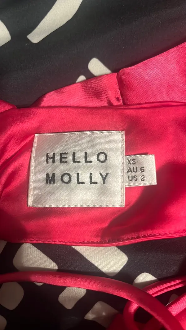 Hello Molly Hot Pink Satin Midi Dress - Image 4