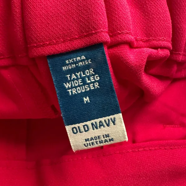 Old Navy Women M Berry Pink Taylor Wide Leg Trouser Extra High Rise Workwear - Image 7