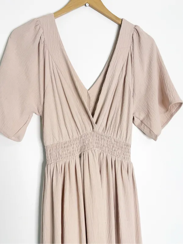 Baltic Born Delilah Maxi Dress Blush Pink Size Small Smocked Waist - Image 2