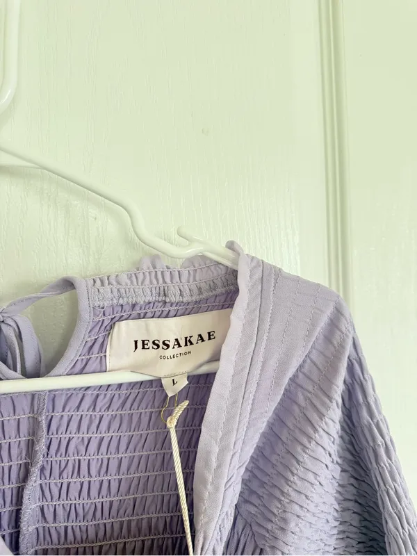 Jessakae NEW Smocked Bodice Lavender Midi Dress - Image 4