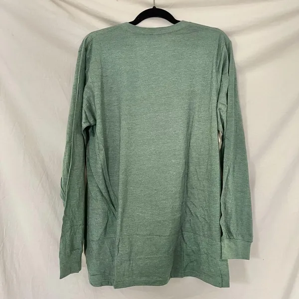 Source Unknown New Dark Green Happy Snowman Winter Graphic Sweatshirt Size L by Love in Faith - Image 3