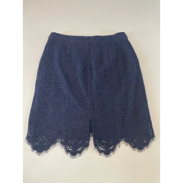 LOFT Navy Lace Overlay Skirt Size 10 - Image 5