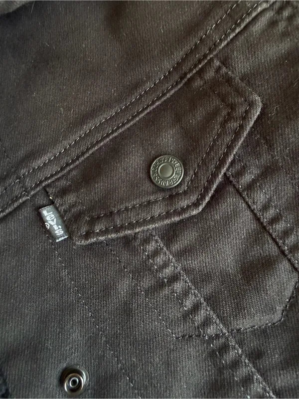 Levi's Original Denim Black Trucker Sherpa Jacket XS - Image 6
