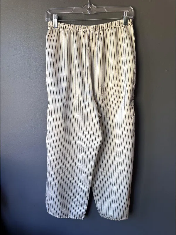 Enchanting Women's Medium Striped Pajama Set Black - Image 10
