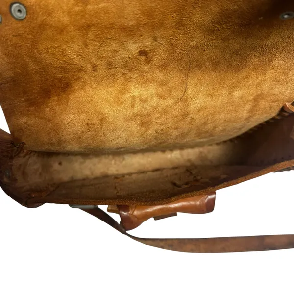 Vintage Style Hand Tooled Leather Crossbody Saddle Bag Boho Festival Purse - Image 5