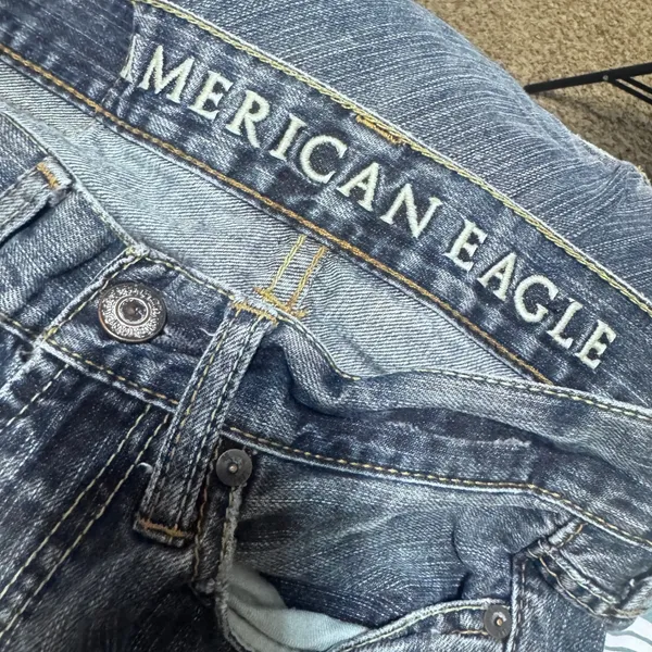 American Eagle Low Rise Bootcut Jeans Medium Wash Y2K Grunge 26x27 - Image 5