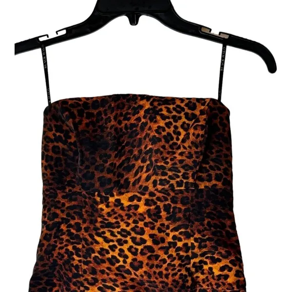 Black‎ Halo Jackie Dress Women 0 Brown Black Leopard Print Strapless Sheath - Image 5