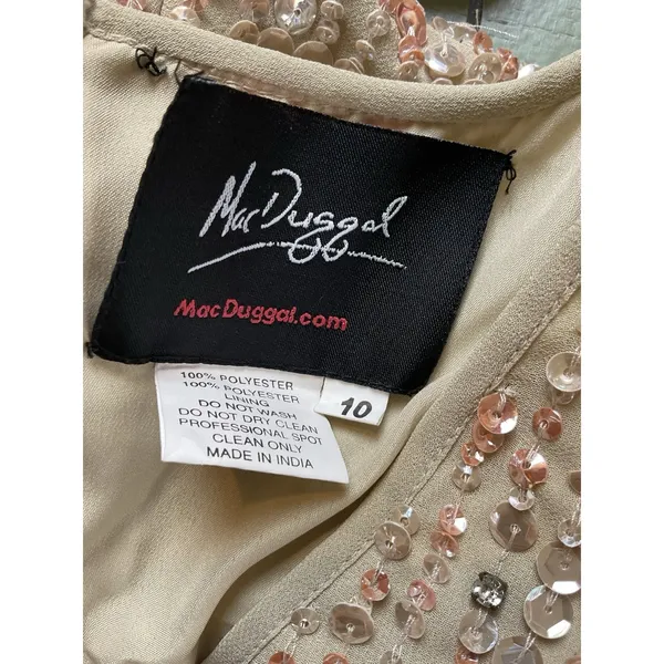 Mac Duggal Fully Embellished Sleeveless‎ MIDI Cocktail Formal Size 10 - Image 5