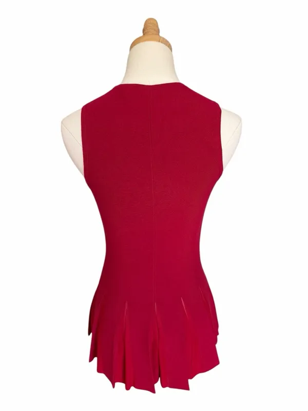Theory Pleated Peplum Top Red Size Small - Image 6