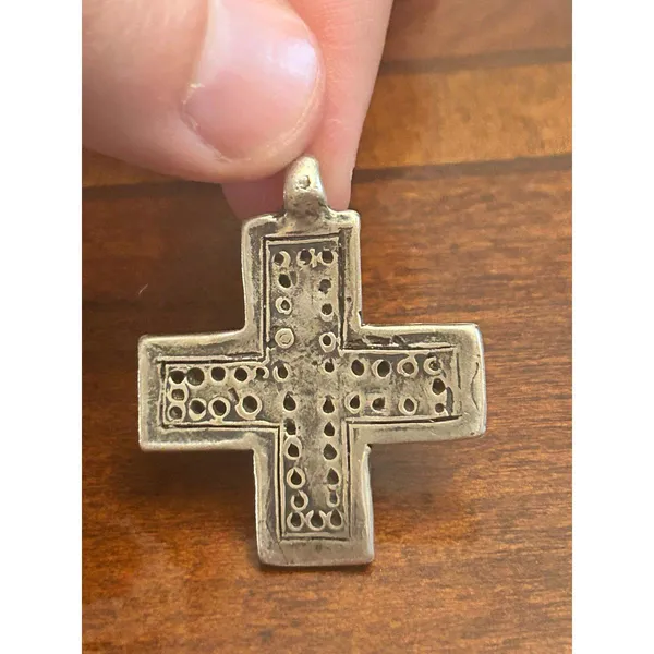 Vintage cross 925 sterling silver v58 7.51g 1 1/4inch - Image 5