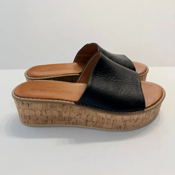 Kurt Geiger London Maci Platform Leather Sandals Size 38 US7.5 Wedge Slide - Image 2
