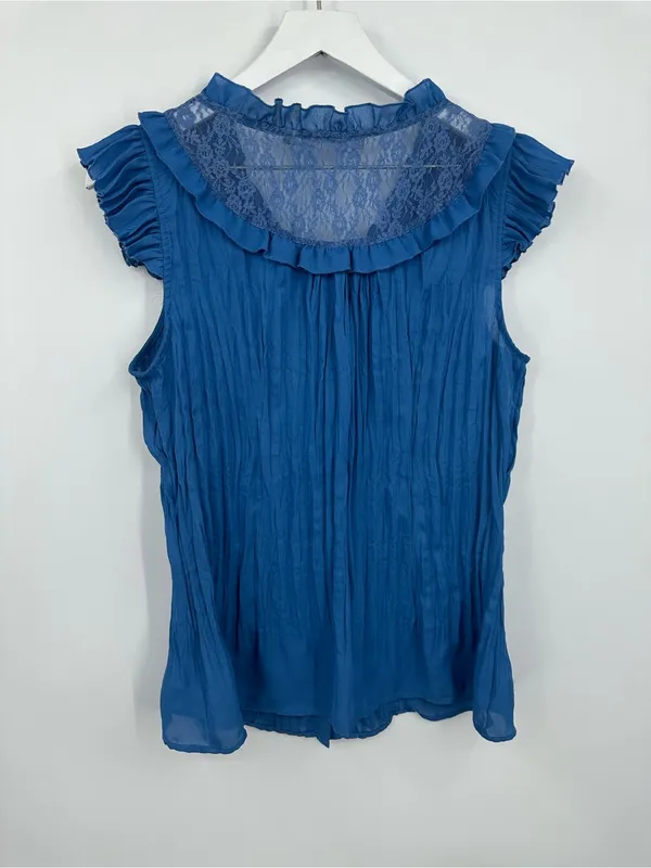 American Vintage Vintage Y2K Blue Renaissance Peasant Blouse Size Large Whimsical Boho - Image 3