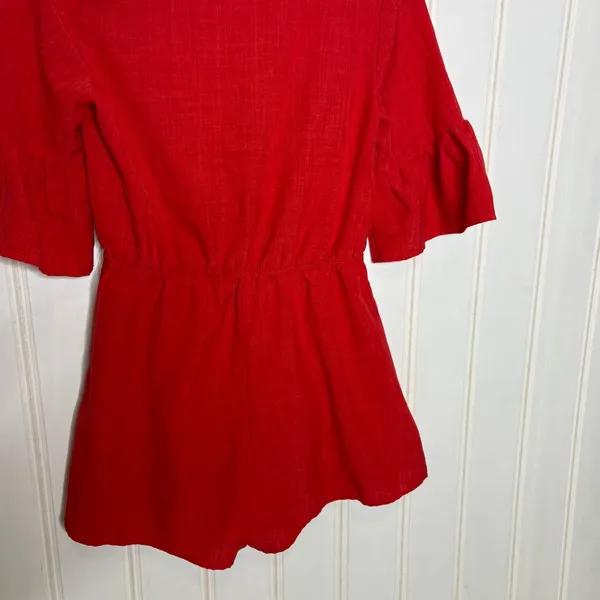 Anthropologie Listicle Mid Bell Sleeve Romper with Cut Out Knot Front - Image 8