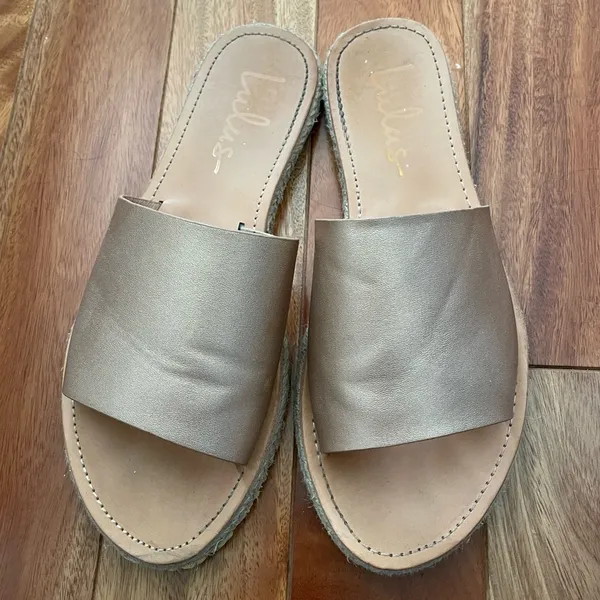 Lulus Marnie Rose Gold Espadrille Slide Sandals - Image 7