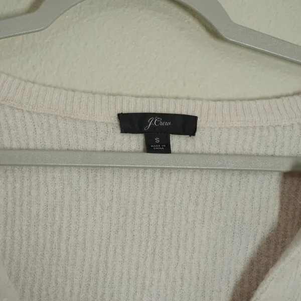 J. Crew Size Small Cream Blush Ribbed Cardigan Jeweled Buttons Ladylike Girly - Image 4
