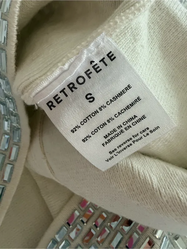 Retrofête NEW Avanya Knit Mirror Crystal Sequin Embellished White Mini Dress S - Image 8
