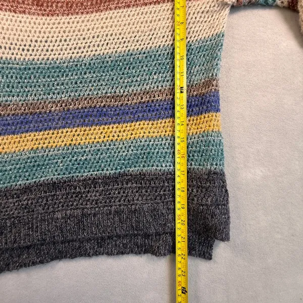 Willow & Clay Womens Striped Open Knit Mohair Blend Sweater Twee Whimsical Small - Image 8