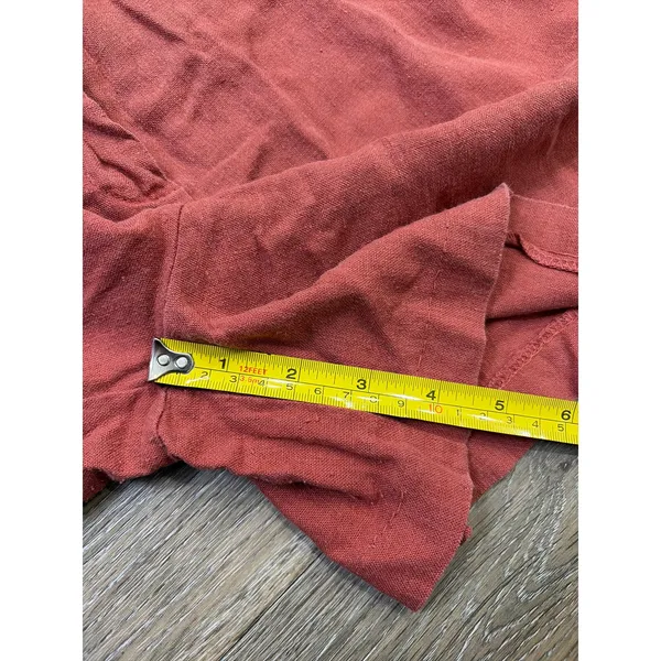 Koton Linen Blend Shorts Womens Size 12 Rust Orange High Waist Casual Summer - Image 7