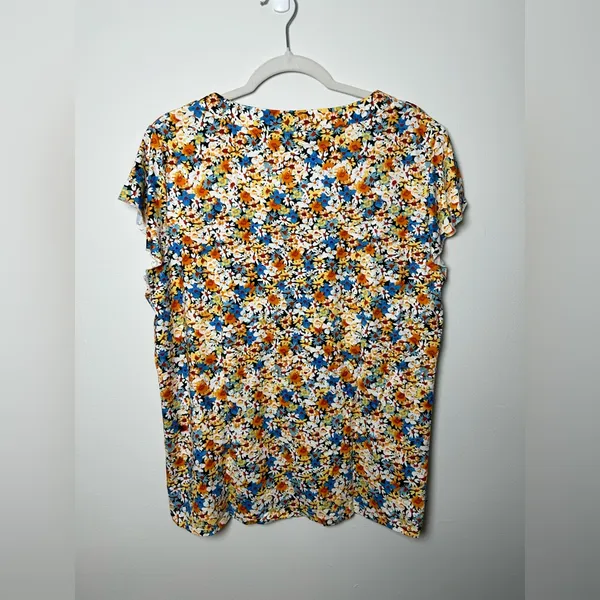 Floral Flowy Top Orange Size XXL - Image 3