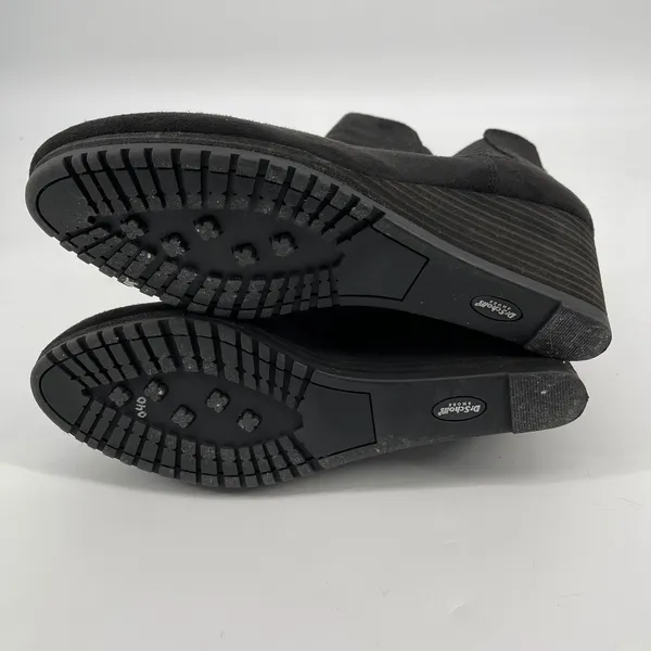 Dr. Scholls Black Faux Suede Ankle Boots Wedge Heel‎ Zip Up Comfort Shoes Sz 9.5 - Image 6
