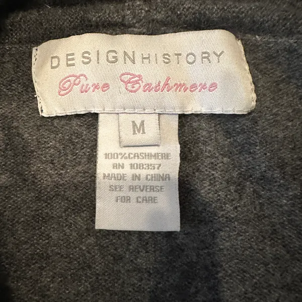 Design History deep v neck faux wrap 100% cashmere sweater - Image 3