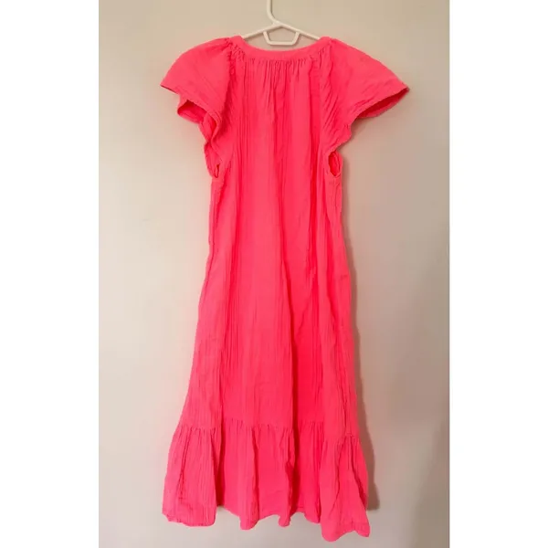 Vineyard Vines Seastitch Double Gauze Tiered Cotton Mini Shirt Dress XS No Belt - Image 3