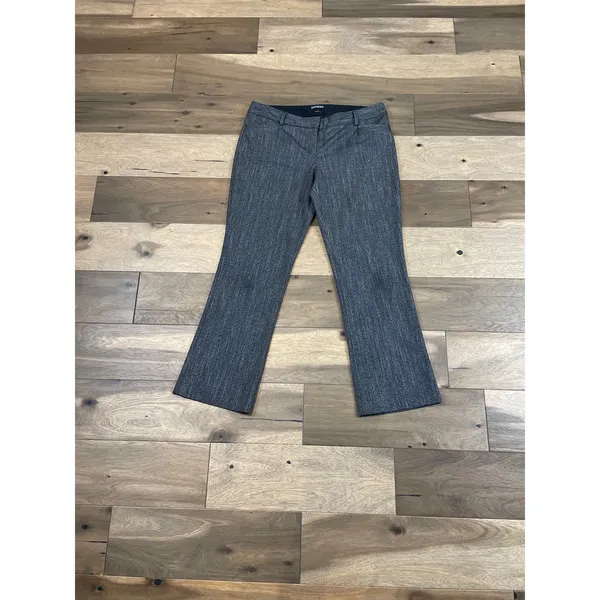 Express Womens Columnist Twill Trouser Pants Size 12R Gray - Image 3