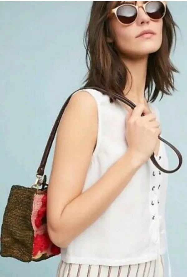 Anthropologie Cloth & Stone Lace-Up Top - Image 4